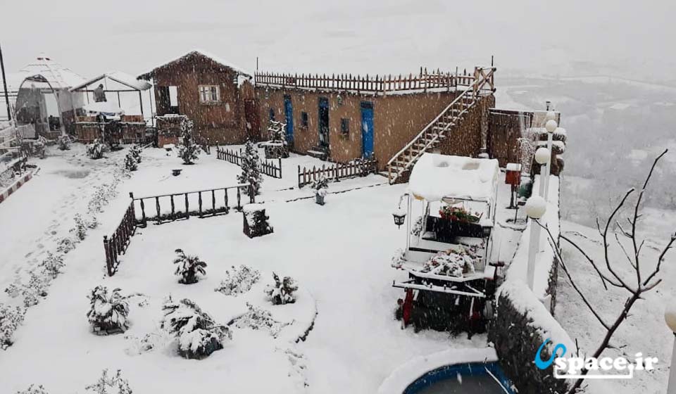 نمای برفی مجموعه گردشگری و اقامتی شاسوار - سنندج - روستای صلوات آباد